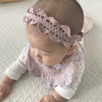 作品❁﻿受注生産❁﻿ レース編みフリルヘアバンド