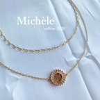 作品【K16gp】Michèle *•.✦(M)イニシャル2連ネックレス