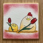 作品【ミニミニ色紙原画】赤。