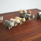 作品木彫り猫と犬