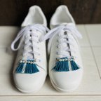 作品スニーカーアクセサリー💙ブルー💙タッセルでオリジナルな足元に👟