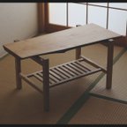 作品【一点物】ヤマザクラ　一枚板ローテーブル　山桜