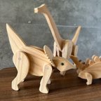 作品木工クラフト恐竜　②トリケラトプス