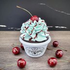 作品【特集掲載】 カップケーキ 小物入れ チョコミント CHOCOLATE MINT CUPCAKE