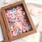 作品【order】 Thankyou wood glass miniphotoframe  感謝のきもちをこめて　プリザーブドフラワー　フラワーボックス　ご両親贈呈品 