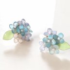 作品紫陽花ピアス(青)