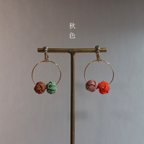 作品【水引き】玉結びアシンメトリーイヤリング