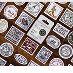 作品ビンテージ  昔の切手風のフレークシール　45枚　　