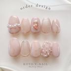 作品Pearl Blush Chic    ニュアンスネイル ブライダルネイル　マグネットネイル　春ネイル ブライダルネイル ブライダル ウェディングネイル ウェディング 春ネイル 春