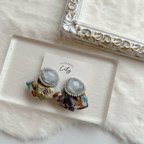 作品new◆一点もの　flower designインド刺繍ピアス2◆