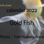 作品2022年 金魚 卓上カレンダー　3月始まり(March start calendar2022 Gold Fish)
