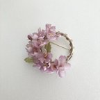 作品桜の布花ブローチ