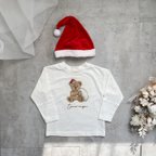 作品(size80~130)名前入りTシャツ【We Love Santa bear】長袖