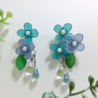 作品紫陽花の花のピアス