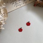 作品りんご/2枚セット/刺繍アイロンワッペン
