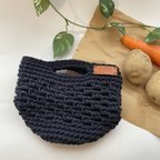作品マクラメ糸の生活雑貨シリーズ🥔🥕🧅　　　　　　　根菜保存用バッグ
