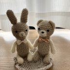 作品小さなふわふわうさぎ🐰とくま🐻　おまけコースター付き