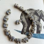 作品【2コセット】JIRI＊IVANA#czech beads#チェコビーズ　elephant🐘14✖️10㍉ gray/bronze