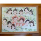 作品似顔絵オーダー A3 還暦祝い 水彩 イラスト 古希 米寿 家族 両親 子育て感謝状 記念日 名入れ 結婚記念日