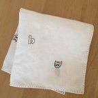 作品【送料無料】リネンのハンカチ　とらねこtabby