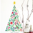 作品クリスマスツリー Lサイズ / 貼り直し・凹凸のある壁もOKのウォールステッカー 