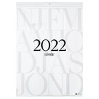 作品2022年壁掛けカレンダー B3 モノトーン シンプル＆スタイリッシュデザイン タイポグラフィ