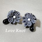 作品[Love Knot]つまみ細工洋風ピアス/イヤリング(チェック)