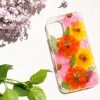 作品全機種対応iPhone Xperia Galaxy HUAWEI AQUOS OPPO  GOOGLEPIXEI スマホケース　 押し花ケース 人気  押し花 ❀ケース 花束 花物語