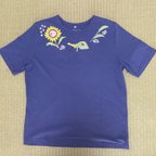 作品手刺し刺繍のTシャツ〜初夏ののひまわり〜