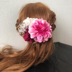 作品ヘアアクセサリー　ウエディング　ピンク