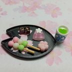 作品ミニチュア 和菓子 お花見だんご🍡お茶付き