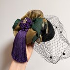 作品《受注生産》トーク帽　ウエディングハット　カクテルハット　ヘッドドレス　和装　成人式　卒業式　着物　ウエディング　髪飾り　