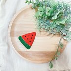 作品受注製産　すいか　パッチンピン　三角　トライアングル　ピン　スイカ　🍉　ヘアピン　ヘアアクセサリー　フェルト　夏　夏祭り　スリーピン