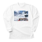 作品涸沢カール 冬 雪山 長袖Tシャツ ホワイト ドライ 吸水速乾 山 登山