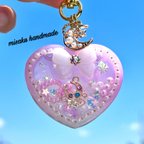 作品【キラキラゆめかわ🎀ハート シェイカーキーホルダー】レジン