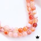 作品[20pcs] 8mm 天然石アゲートNatural Faceted Fire Orange Mix Agate Beads