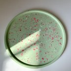 作品circle terrazzo tray green pink