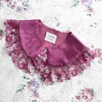 作品付け襟／floral lace collar（claret）