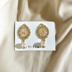 作品antique nudepink earrings