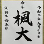 作品【手書き命名書】お名前、生年月日、お父様お母様のお名前ver