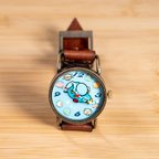 作品【絵本キャラクター】「深海探検ウィーンウィン号」 ベルト2色 手作り腕時計