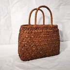 作品国産蔓使用 籐バッグ 匠の技 手編み 菊編み 山葡萄カゴバッグ