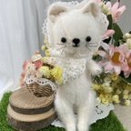 作品ホワイトテディキャット　花籠