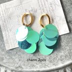 作品【NEW】2pcs☆charm・mermaid scales emerald green（スパンコールチャーム）