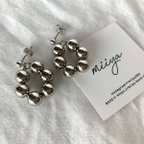 作品silver ball ring earrings