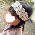 作品❁﻿受注生産❁﻿ レース編みフリルヘアバンド 《ワイドサイズ》