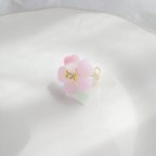 作品桜の蕾がほころぶリング  指輪　ピンキーリング /ピンク