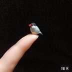 作品【超ミニチュアあみぐるみ】桜文鳥さん