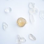 作品<3>*crystal stone ring*　水晶　透明　ビジュー　エレガント　ジュエリーリング　7号～　フリーサイズ　16kgp