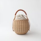 作品《特集掲載》Lサイズ　まるいかごバッグ　Round basket  【受注製作】